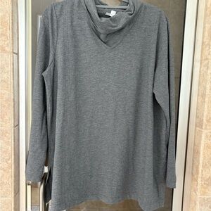 J. Jill Charcoal Cowl Neck Top